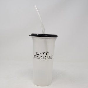 2018 Mandalay Bay Resort Casino Las Vegas Souvenir Cocktail Drink Cup Straw Lid